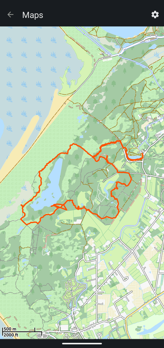 Full screen map with GPX track